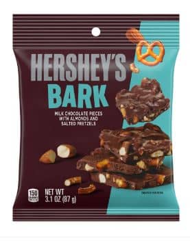 Hershey's Bark Peg Bag (with Pretzels & Almonds) -3.1oz (88g) x 12 Units
