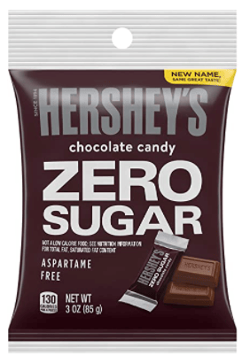US - Hershey Zero Sugar (Sugar Free) Milk Chocolate Peg Bag - 3oz (85g) x 12 units