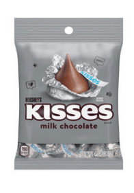 HERSHEYS Milk Chocolate KISSES Peg Bag - 4.84 oz (137g) x 12  Units
