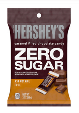 HERSHEYS ZERO SUGAR Caramel Chocolate Peg Bag -3 oz(85g) x 12 Units
