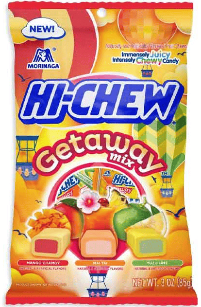 Hi-Chew GETAWAY MIX  BAG (MNGO CHMY MAI TAI YUZU LI) - 3oz (85g) x 6 Units