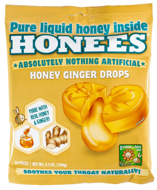 Italy-  Honees Bags - Honey Ginger Liquid Cough Drops 3.5oz(20pc) x 12 Bags