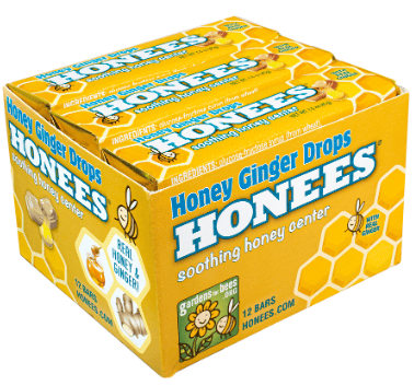 (S1-10) Honees Honey Ginger Liquid Cough Drops STICKS 1.6oz(45g) x 12 units