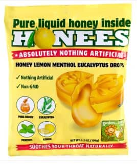 Italy- Honees Bags - Honey Lemon Liquid Cough Drops 3.5oz (20pc)  X 12 Units