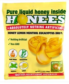 Italy- Honees Bags - Honey Lemon Liquid Cough Drops 3.5oz (20pc) X 12 Units