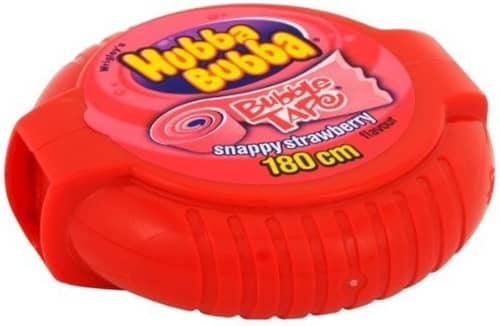 UK Hubba Bubba Bubble Tape - SNAPPY Strawberry 56g x 12 Units (Best Before 04 October,2025)