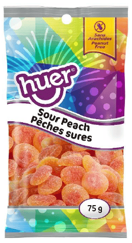 Huer - PEG 75g Bag - Peach Slice - Sour x 12 units