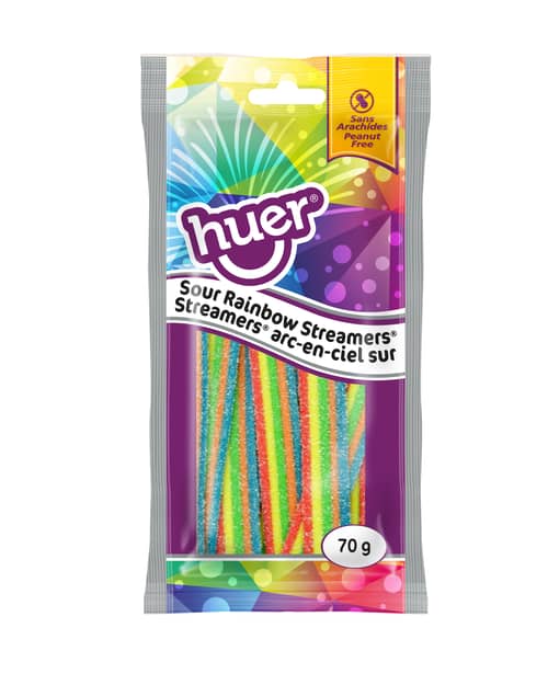 Huer - PEG 70g Bag - Rainbow Streamers - Sour x 12 units