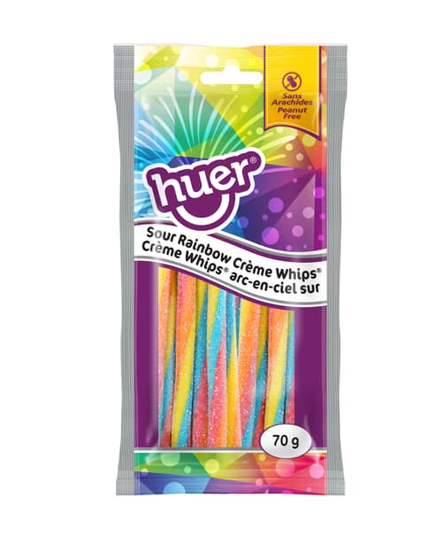 Huer - PEG 70g Bag - Rainbow Creme Whips - Sour  x 12 units