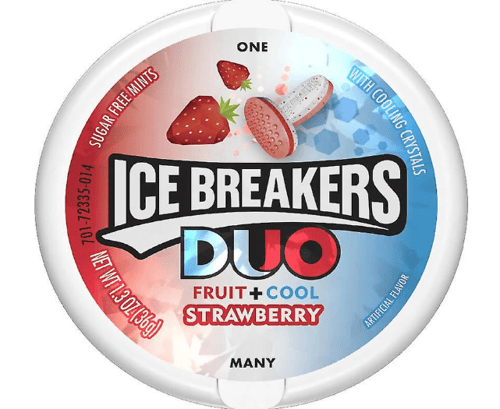 US - ICE BREAKERS MINT - STRAWBERRY DUO 1.3OZ (36G) X 8 UNITS