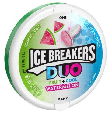 US - ICE BREAKERS MINT - WATERMELON DUO 1.3OZ (37G) X 8 UNITS