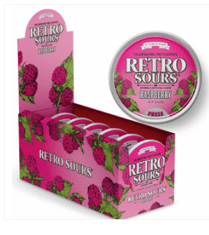 Iconic Retro Tin - Sours Raspberry 2.12oz (60g) x 8 Units
