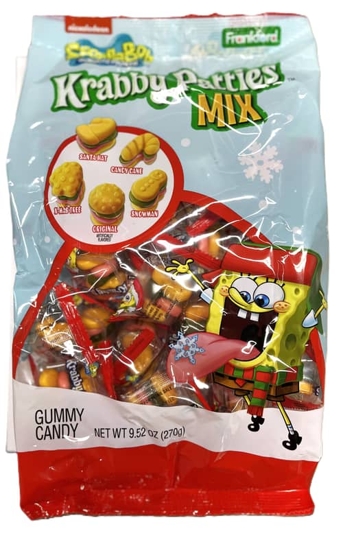 CHINA - XMAS - Krabby Patties Holiday Gummy Sub Bag (30PK) - 9.52oz(270g) x 6 Units
