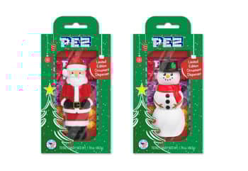 Xmas - PEZ Christmas Santa Snowman Ornament Gift Box - 1.74oz (49g) x 12 Units