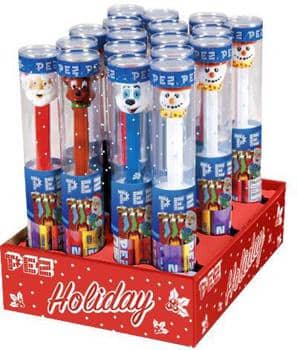 Xmas - PEZ Christmas Assorted Fruit Candy Tubes - 3.6oz(58g) x 18 Units