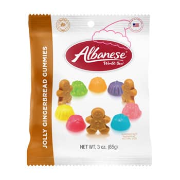 Xmas - Albanese Gummi Jolly Gingerbread Peg Bag - 3oz(85g) x 12 Units