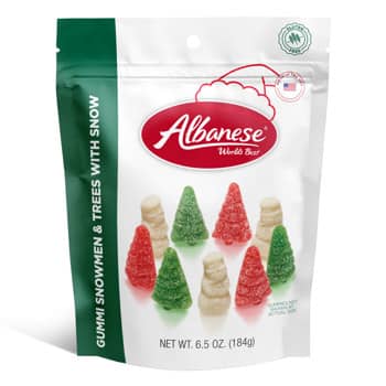 Xmas - Albanese Gummi Gusset Bag - Snowmen & Trees - 6.5oz(184g) x 6 Units