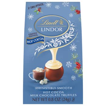 Xmas - Lindor Holiday Hot Cocoa Milk Chocolate Mini Bag 0.8oz(23g) x 24 Units