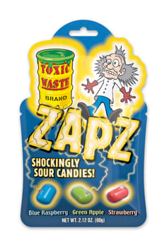Toxic Waste Zapz Assorted Sour Candies - 2.12oz(60g) x12 Units