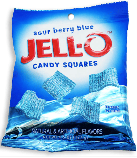 US - JELL-O Candy Squares - Sour Berry Blue 4.5oz (127g) x 12 units