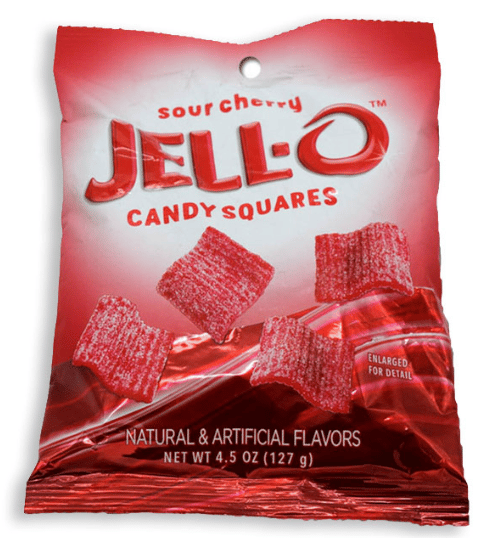 US - JELL-O Candy Squares - Sour Cherry 4.5oz (127g) x 12 units