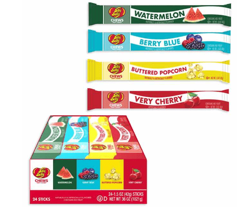 ADAMS & BROOKS JELLY BELLY CHEWS 1.5OZ X 24 UNITS