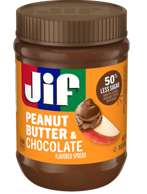 Jif Peanut Butter & Chocolate, 15 Ounce Less Sugar, x 12 units