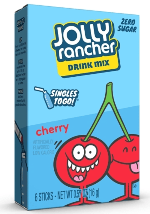 US - Drink Mix - Singles to Go - Zero Sugar - Jolly Rancher - Cherry  (6 Pack) x 12 units