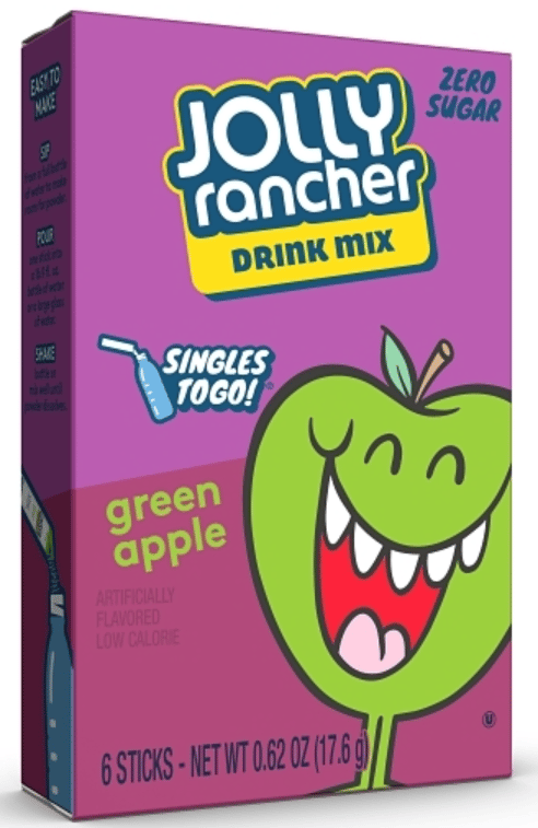 US - Drink Mix - Singles to Go - Zero Sugar - Jolly Rancher - Green Apple (6 Pack) x 12 units
