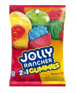 CANADA - Jolly Rancher 2in1 Gummies Misfits Peg Bag  - 6.5oz (184g) x 12 Units