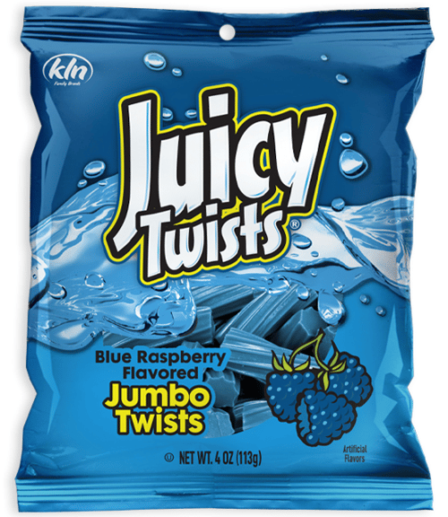 JUICY TWISTS - BLUE RASPBERRY PEG BAG 4oz (113g) x 12 Units