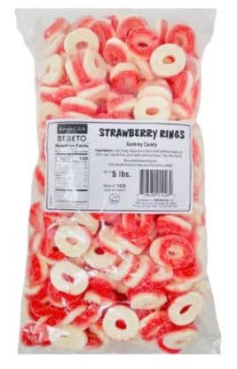 Bulk - Kervan Gummy Strawberry Rings 5lb(2.27kg) x 1Bag