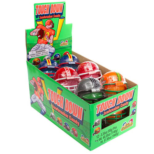 Kidsmania Touchdown Helmets w/ 2" Jawbreaker x 12 units