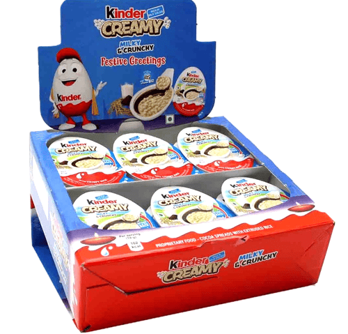 INDIA - Kinder Creamy - Milky and Crunchy - Festive Greetings 19g x 24 units (Best Before April 13, 2026)