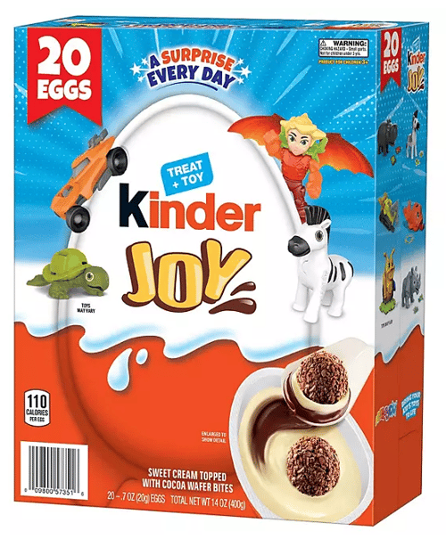 Kinder Joy White Chocolate Surprise Egg 0.7oz (20g) x 20 Eggs