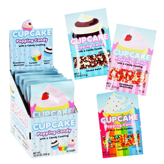 (S1-08) KoKo Cupcake Coated Popping Candy 0.53oz (15g) x 20 units