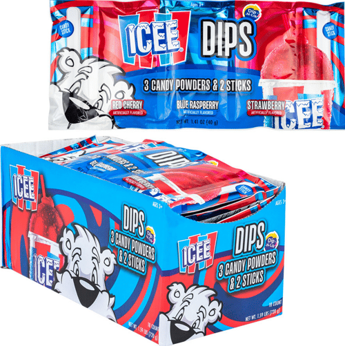 CHINA - KoKo Icee Dips 3PK Candy Powders and Stick 1.41oz x 18 units
