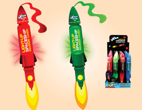 CHINA - Novelty - Koko Light-up Spaceship Squeeze Candy x 12 units