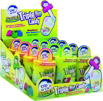 CHINA - Koko Novelty Dip-N-Lik Triple Dip Candy Sour 0.85oz x 12 units