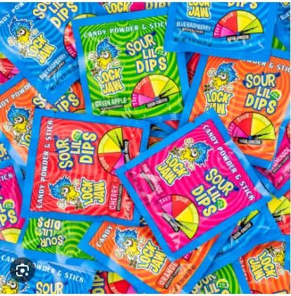 (S3-02) China- Bulk - Koko's Xtreem Lock Jaw Sour Lil Dips 9g (144 Pieces) x 1 Unit