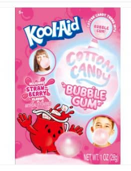 China - Kool-Aid Bubble Gum - Cotton Candy  Peg Bag 1oz(28g) x 12 Units