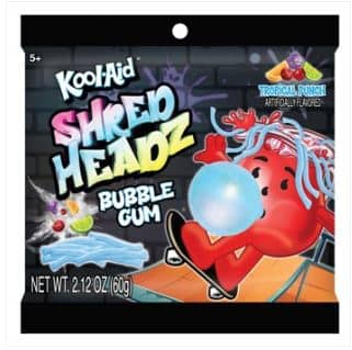 China - Kool-Aid Shred Headz - Tropical Punch Bubblegum Peg Bag 2.12oz(60g) x 12 Units