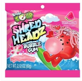 China - Kool-Aid SOUR Shred Headz - Sour Watermelon Bubblegum Peg Bag 2.12oz(60g) x 12 Units