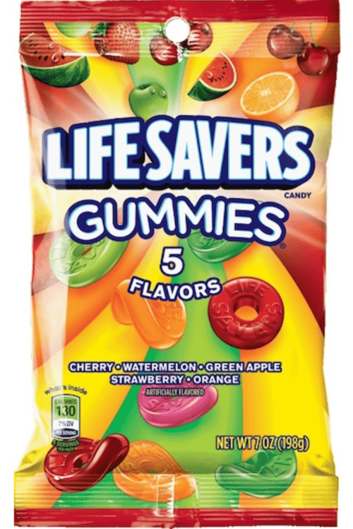 Mexico - Peg Bag - Lifesavers Gummies - 5 Flavor 7 oz (198g)  x 12 Units