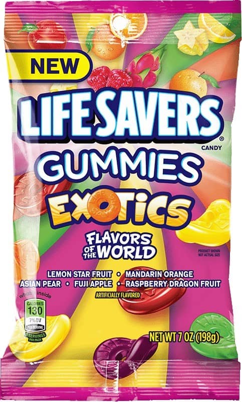 US - Peg Bag - Lifesavers GUMMIES - Exotics 7oz (198g) x 12 units