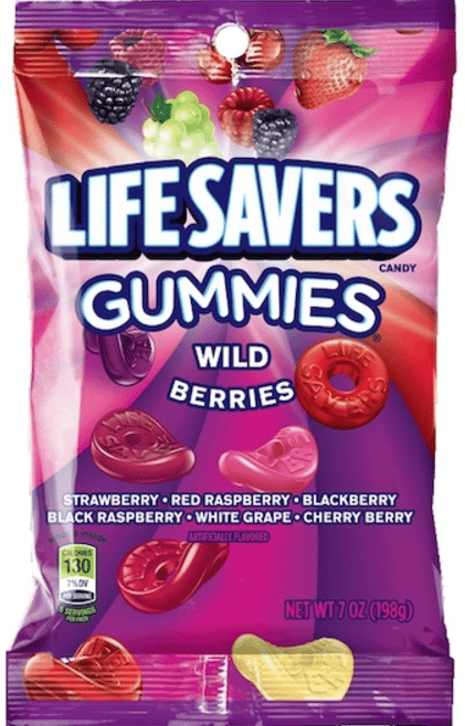 Peg Bag - Lifesavers GUMMIES - Wild Berries 7oz (198g) x 12 units