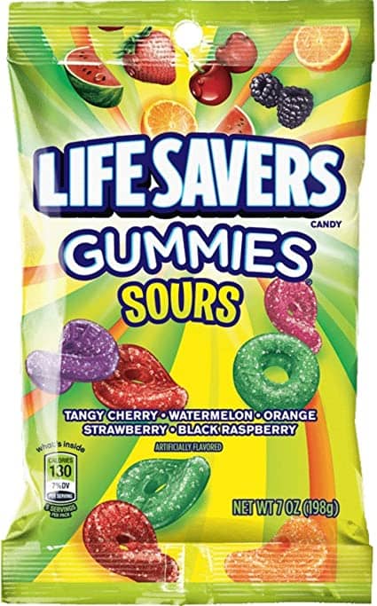 Peg Bag - Lifesavers Gummies - Sours 7oz (198g)  x 12 Units