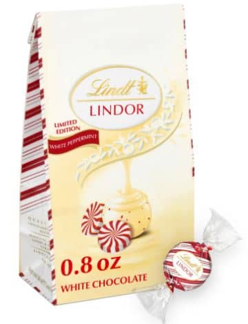 Xmas - Lindor Holiday White Chocolate Peppermint Mini Bag 0.8oz(23g) x 24 Units