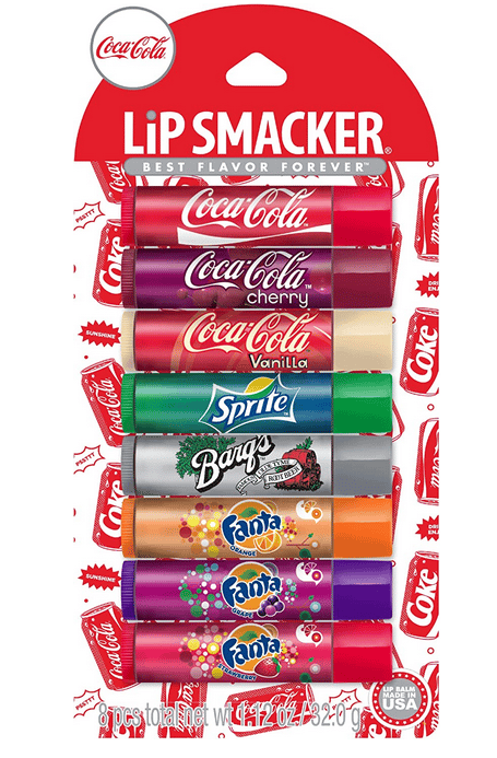 US - Lip Smacker Coca-Cola, Sprite, Barq and Fanta Flavour 8-PK x 1 Blister