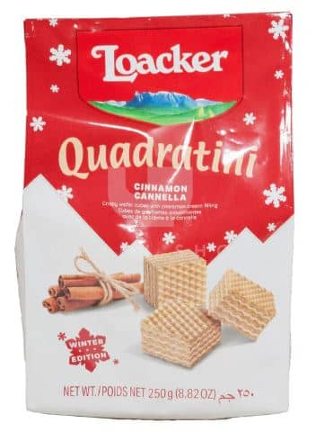 Xmas - Loacker Quadratini Cinnamon 250g x 6 Units